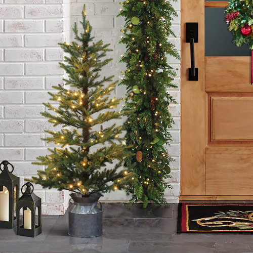 Andover Mills™ 4'4" H Slender Green Realistic Artificial Fir Christmas